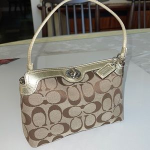 COACH "CC" Monogram Canvas Mini Handbag Clutch
